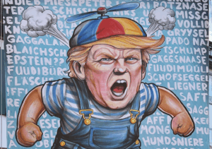 Portraits von Präsident Donald Trump auf Fasnachtslaternen