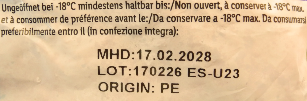 geschnitten Z Lidl Heidelbeeren