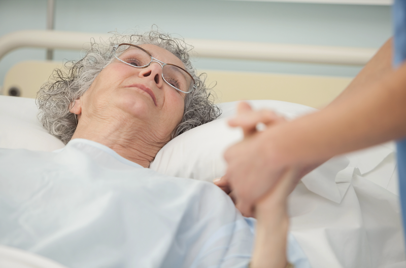 Patientin im Spital