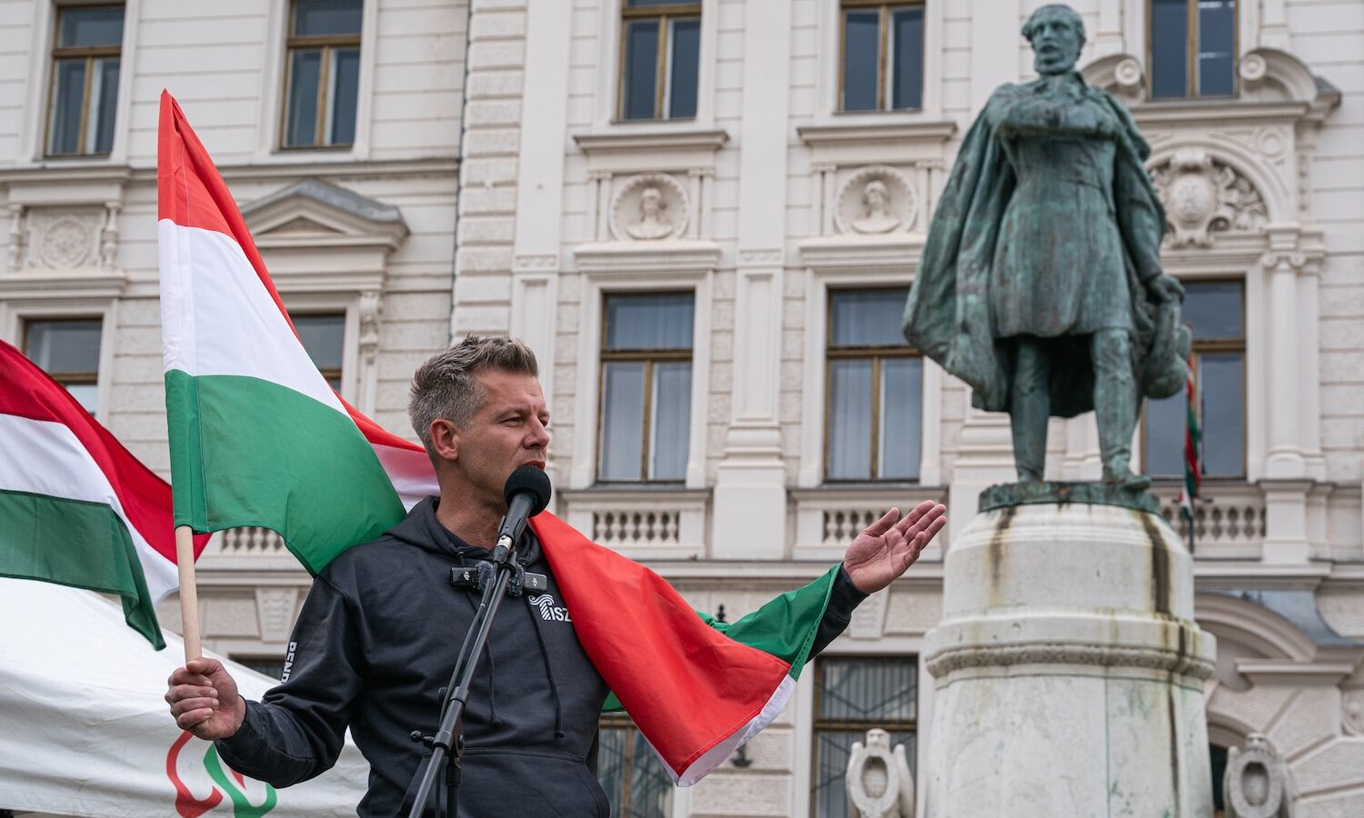 Peter Magyar leader of the Hungarian opposition and Tisza party speach