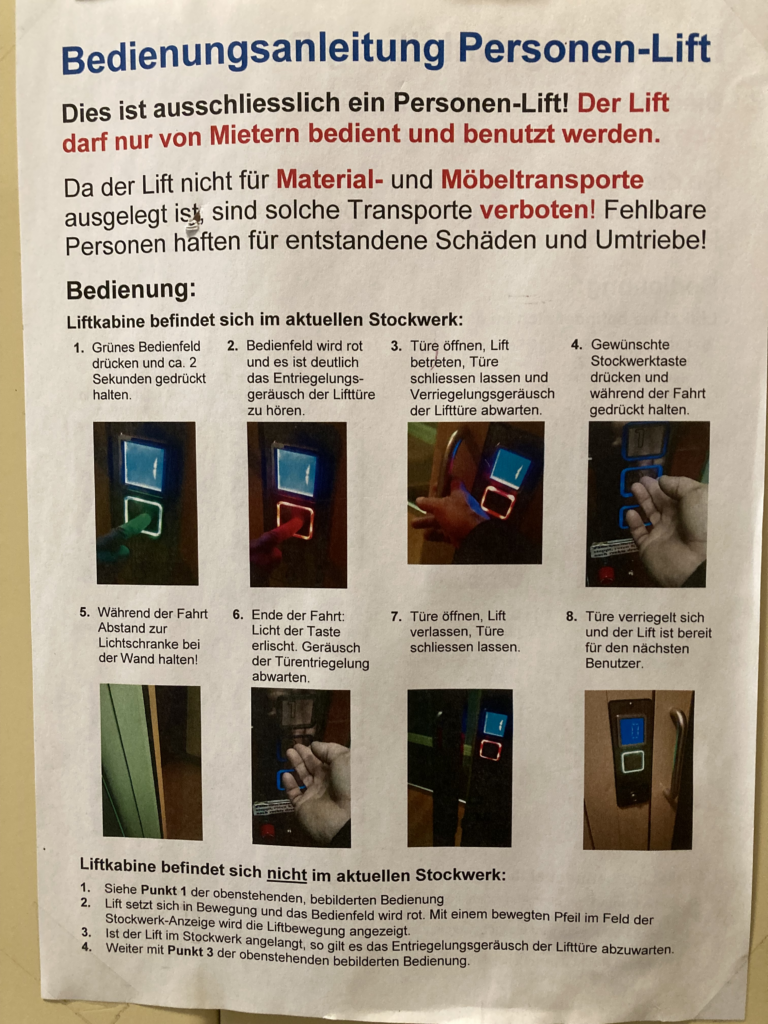 Bedienungsanleitung Personenlift