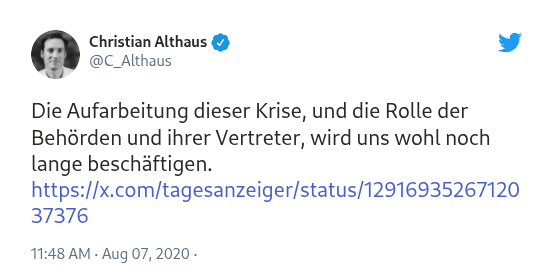 Tweet Christian Althaus 7.8.2020
