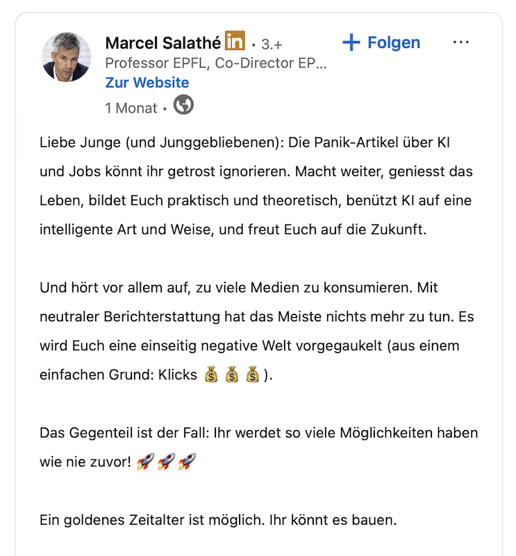 Marcel Salathé LinkedIn 7.7.2026