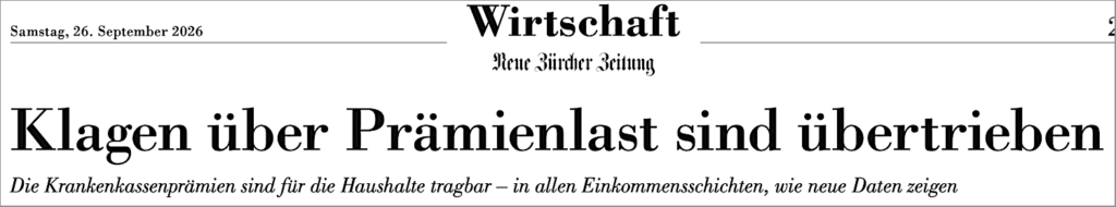 NZZ 26.9.2026 Prämienlast